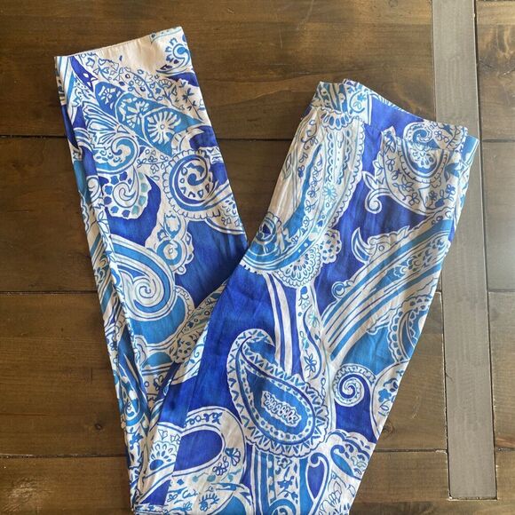 Ralph Lauren Golf Pants - Ralph Lauren‎ Golf Women's Blue Paisley Straight Leg Pants size 4